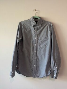 J. Crew Men's black & white gingham button-up shirt - Small